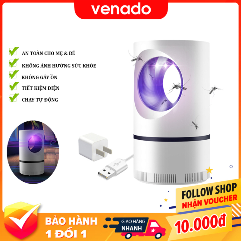 Đèn bắt muỗi thông minh led 360 độ hình Trụ - Venado Không dùng hóa chất, không gây hại sức khỏe, an toàn cho mẹ và bé