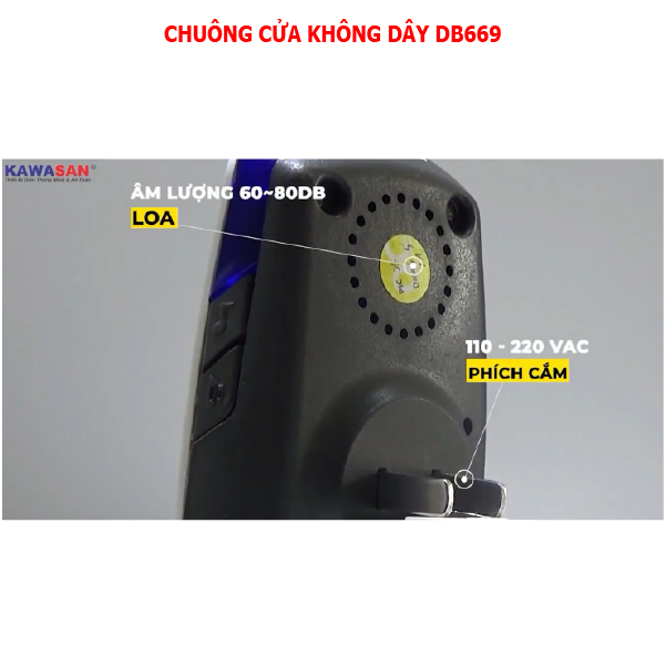 CHUÔNG CỬA KHÔNG DÂY DB669