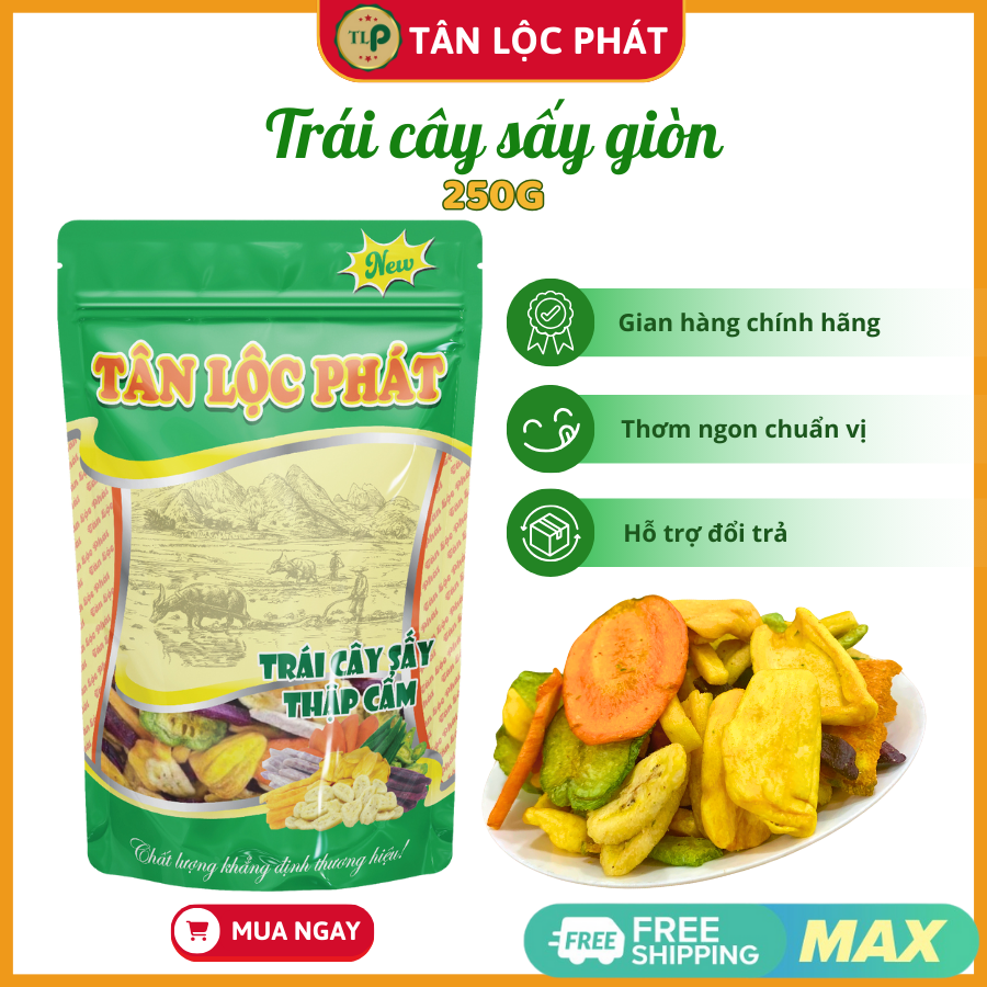 TRÁI CÂY THẬP CẨM SẤY GIÒN TÂN LỘC PHÁT BỊCH 250G