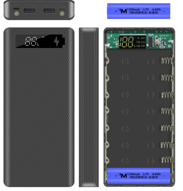 [HCM]Box sạc dự phòng 8 cell LED 5V2.1A phiên bản mới 2020 - Model M8 (Nhắn tin cho shop màu quý khách yêu cầu)