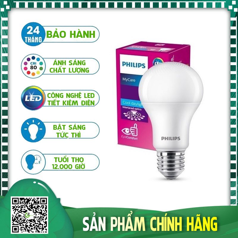 [HCM]Bóng đèn Philips LEDBulb MyCare 4W E27 230V 1CT/12 APR (Trắng/Vàng)