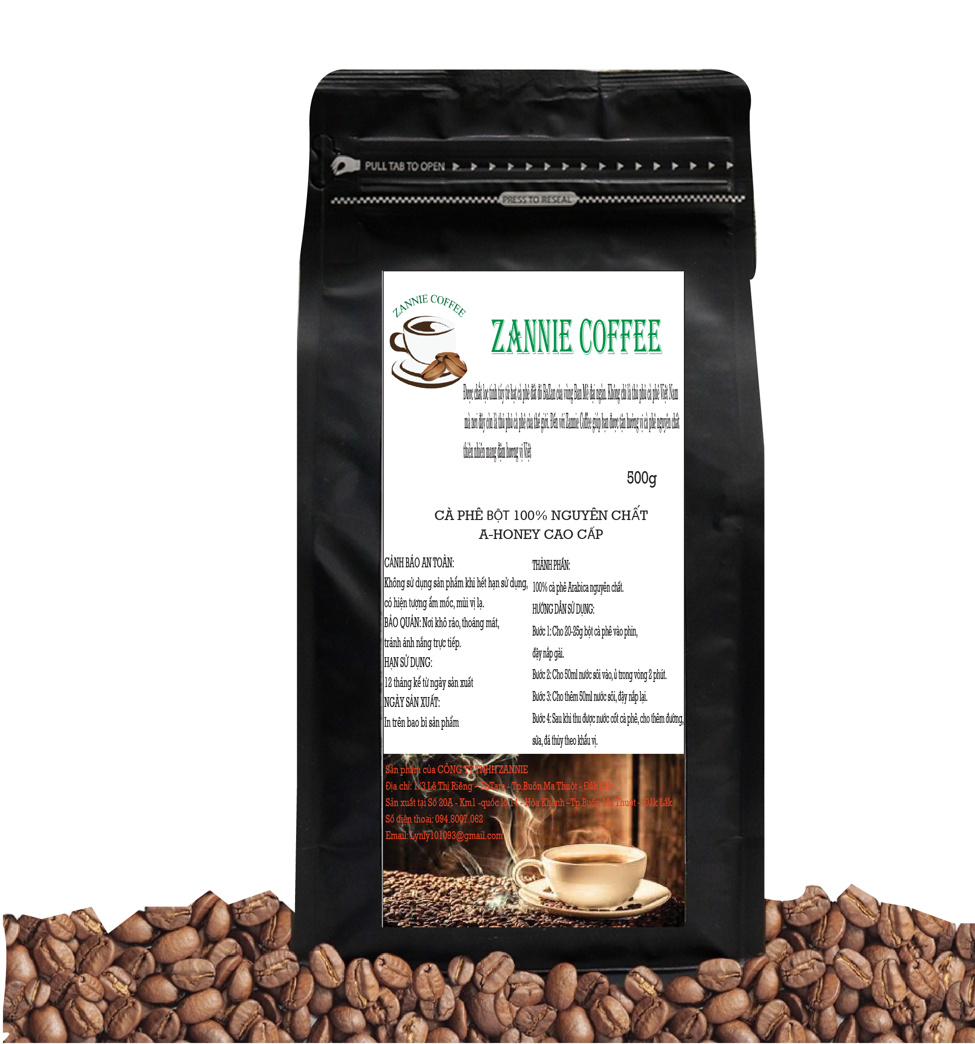 500gram Cà phê Arabica bột 100% nguyên chất