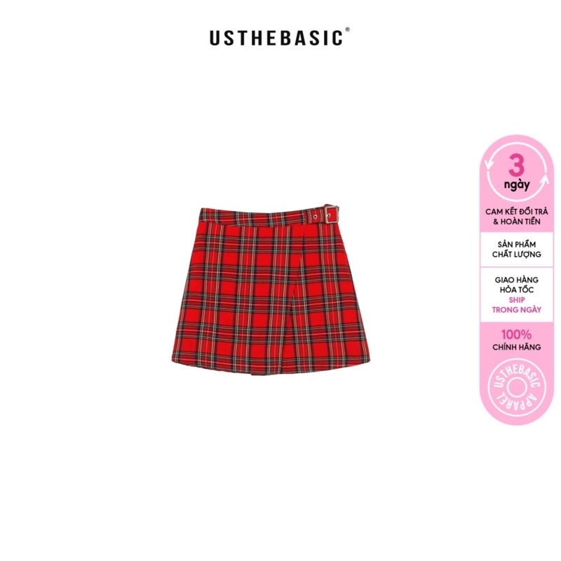 Usthebasic - Chân váy nữ Pleated Belt Wrap Skirt