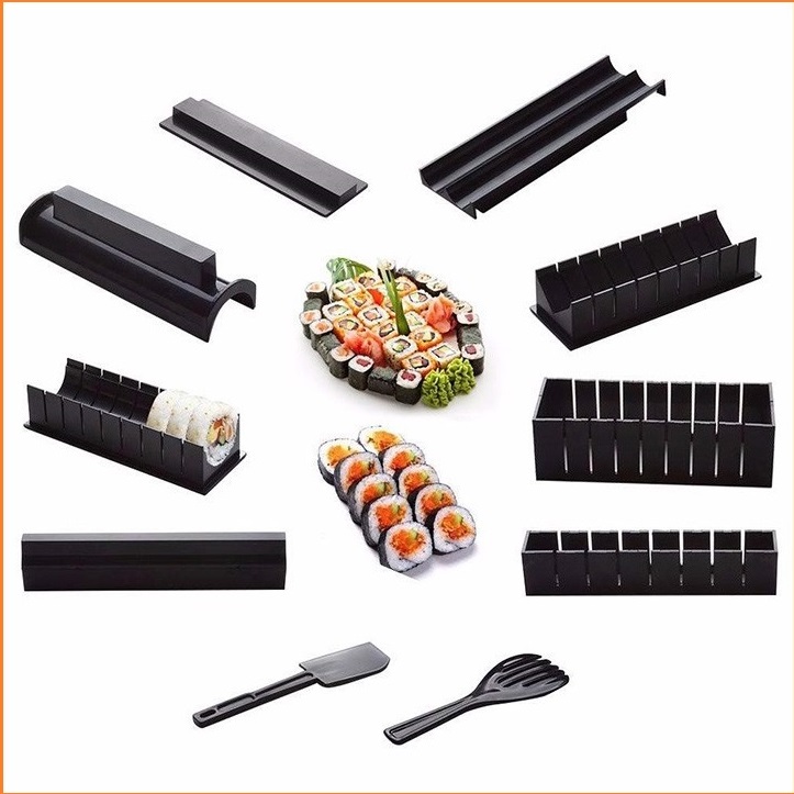 Bộ dụng cụ làm sushi 10 món - hộp dụng cụ làm cơm cuộn kimbap