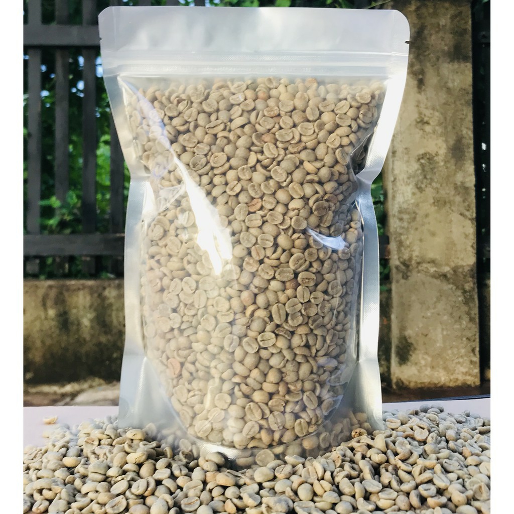500g cà phê nhân sống honey cầu đầu chưa rang sàng 18 đặc biệt