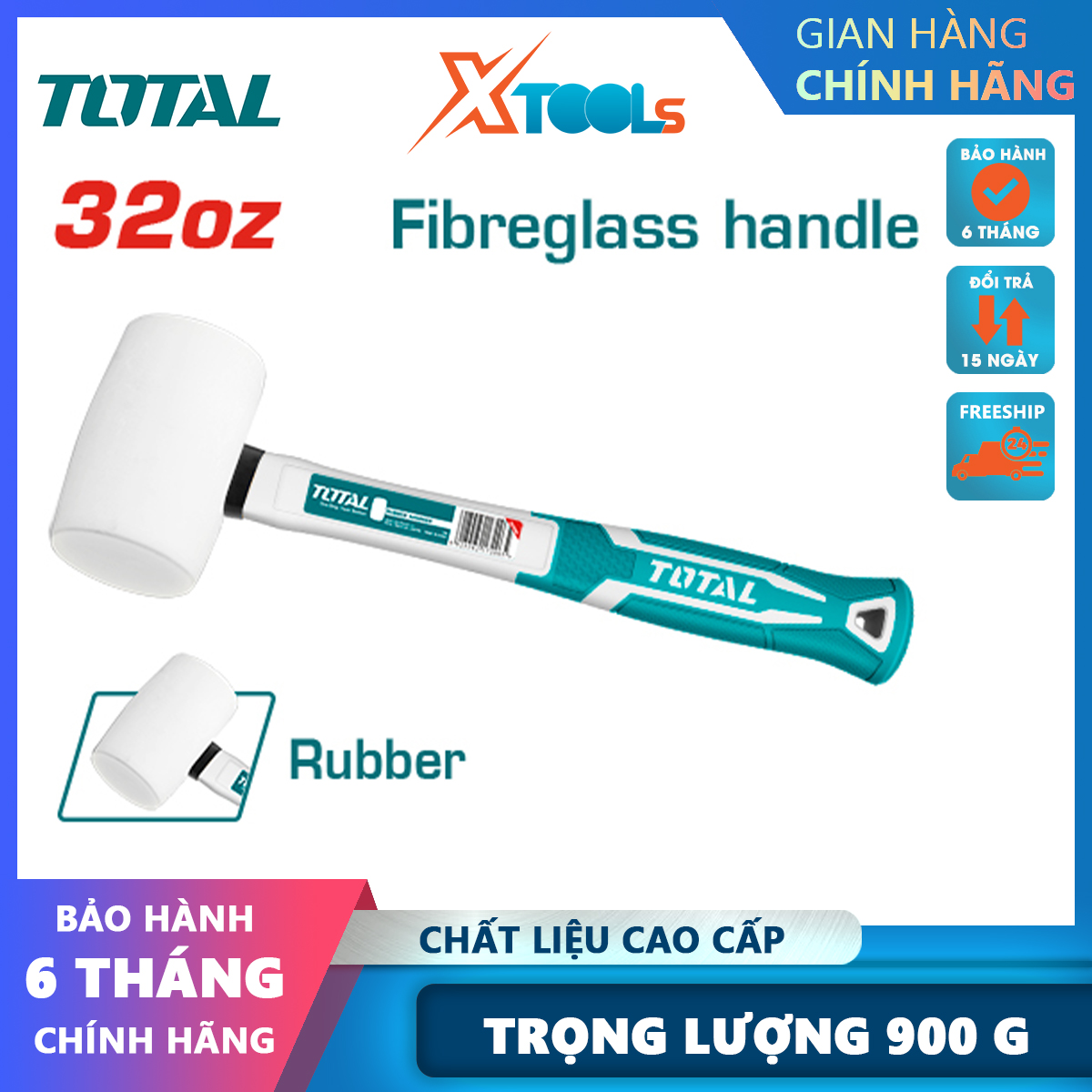 Total 900g white rubber hammer