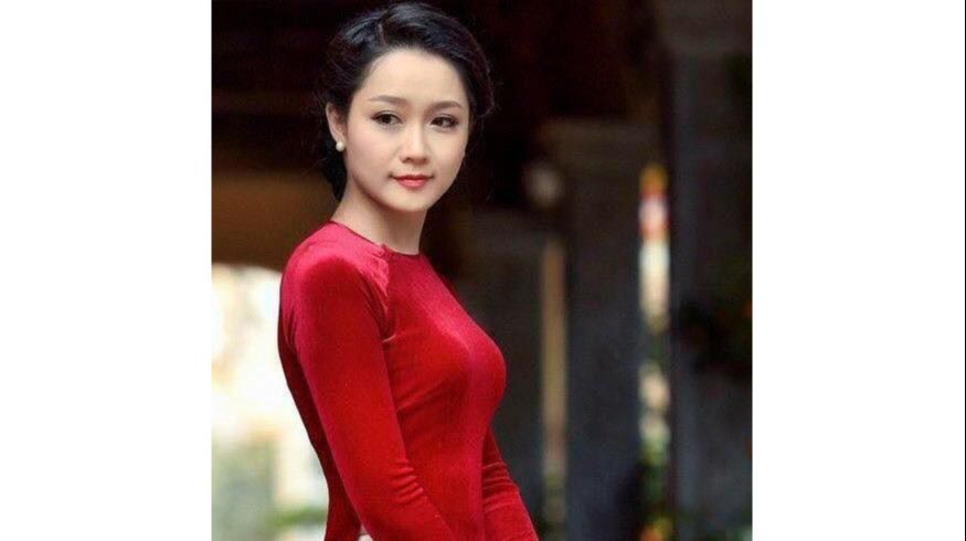 Áo dài nhung đỏ cổ tròn CHAANG May sẵn áo truyền thống, vải nhung cao cấp co giãn tốt