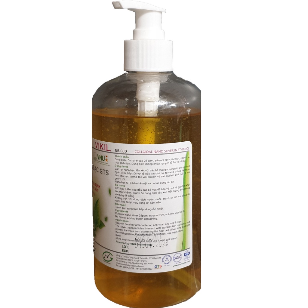 Xịt khuẩn Cồn Nano Bạc VIKIL 500ml