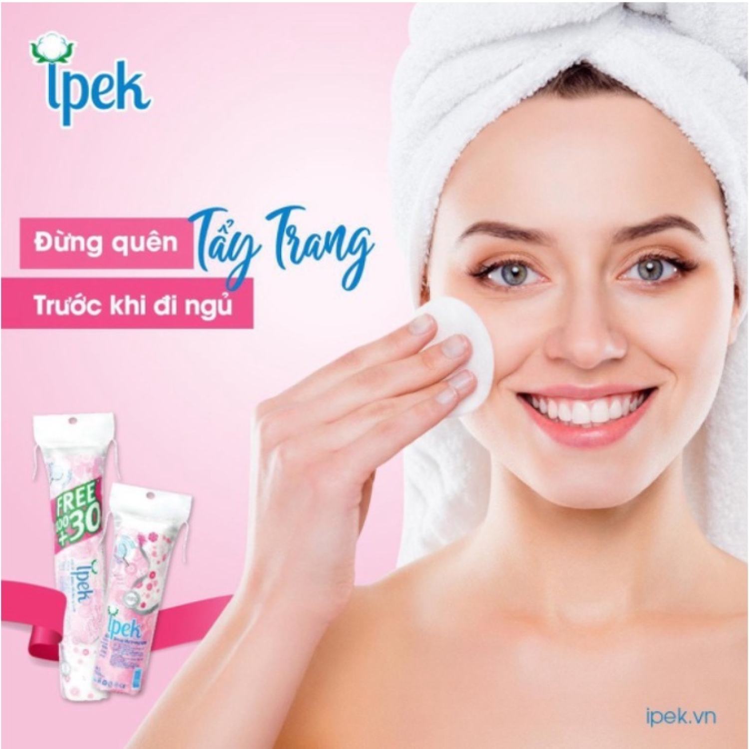 Combo Bông tẩy trang deep ipek 150 miếng (120 + 30Free)/ 130M/ 80M