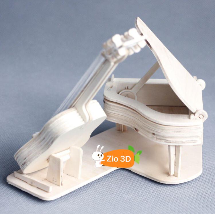 Đồ chơi lắp ráp gỗ 3D Mô hình Guitar Piano