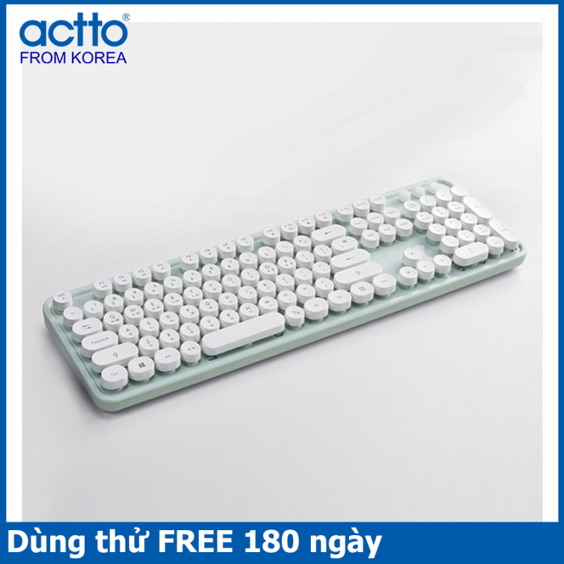 Bảng giá Bàn phím không dây thiết kế Retro, khoảng cách kết nối 10m- Retro Wireless Keyboard Actto KBD-48 Phong Vũ