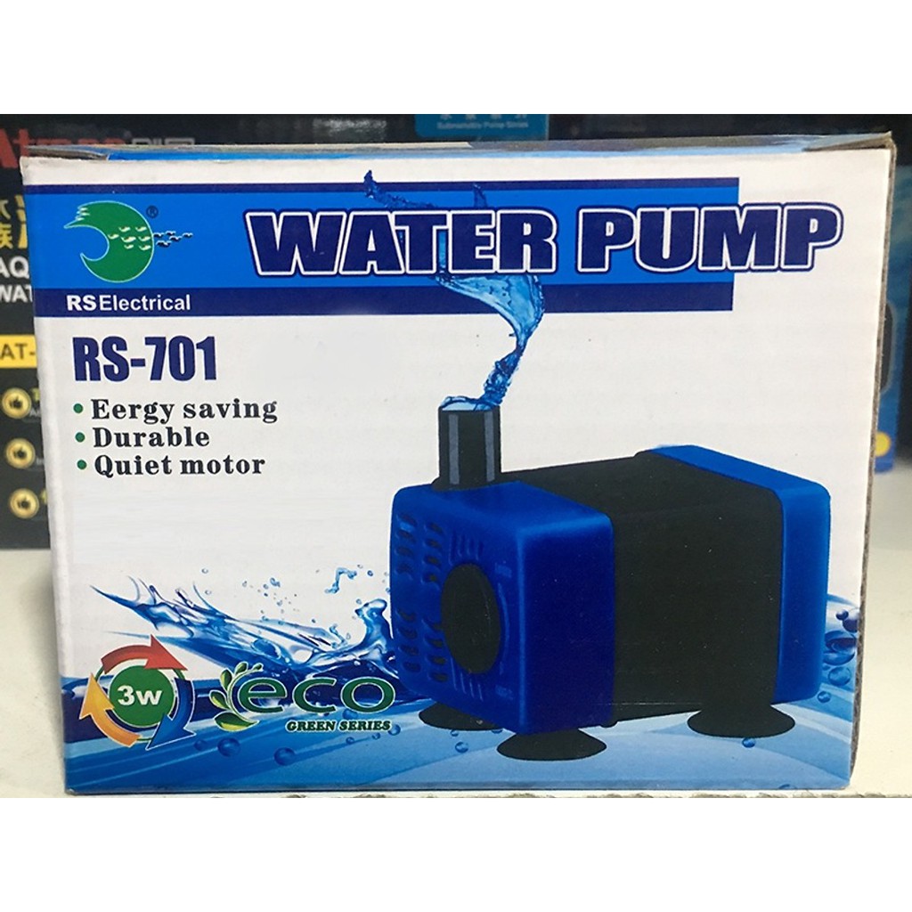 Máy bơm bể cá mini RS 701, 3W, đẩy cao 50cm