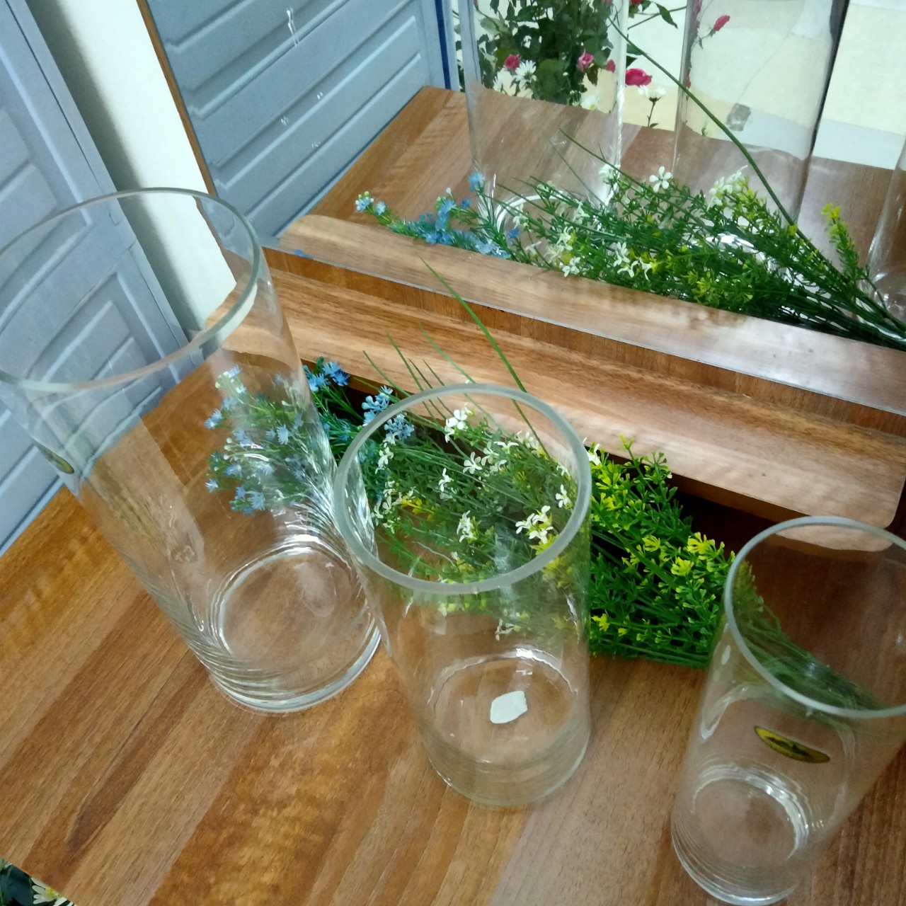 Bình thủy tinh trụ tròn cắm hoa độc lạ [ THỦY TINH SIÊU TRONG ]