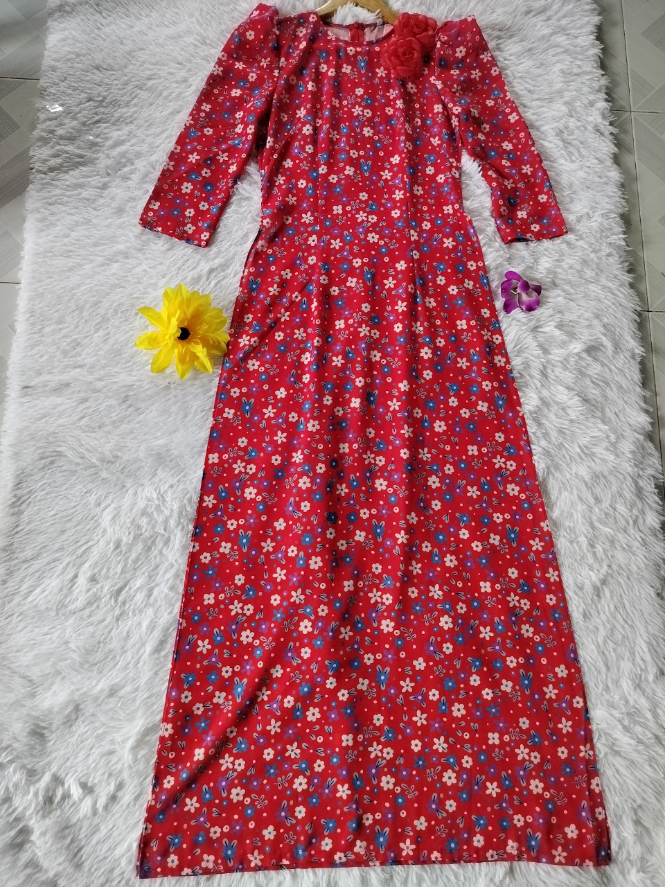 ÁO DÀI CHIFON IN THÊU HOA CAO CẤP 2 TÀ