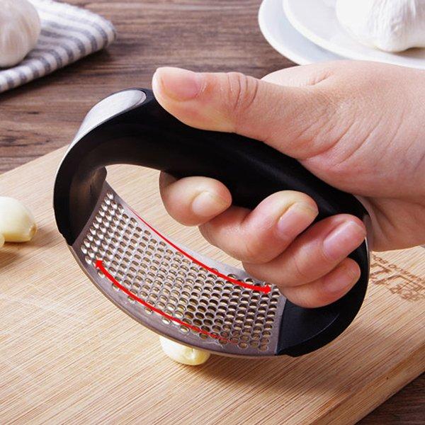 Dụng cụ ép nghiền tỏi cầm tay lưỡi thép chống gỉ, Dung cu ep nghien toi cam tay luoi thep khong gi