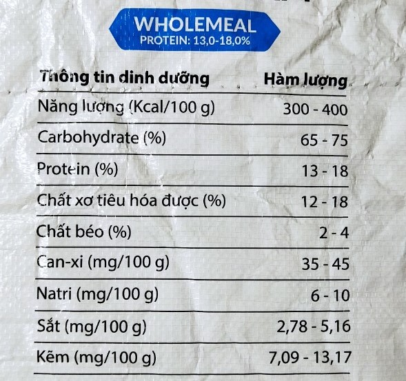 BỘT LÚA MỲ NGHIỀN NGUYÊN CÁM-WHOLEMEAL
