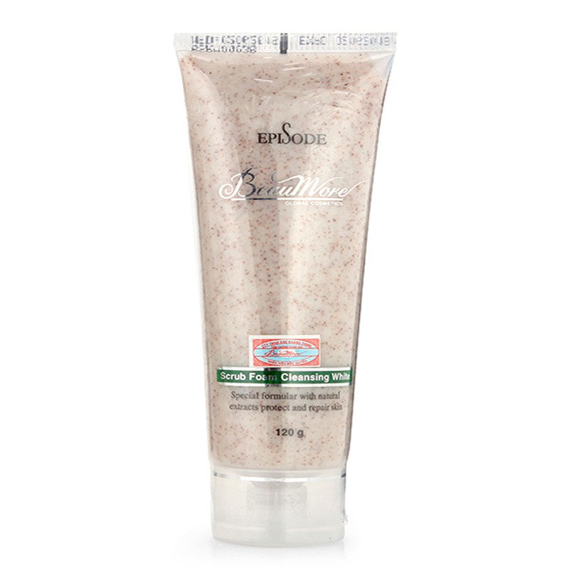 Sữa rửa mặt hạt mơ - beaumore scrub foam cleansing white