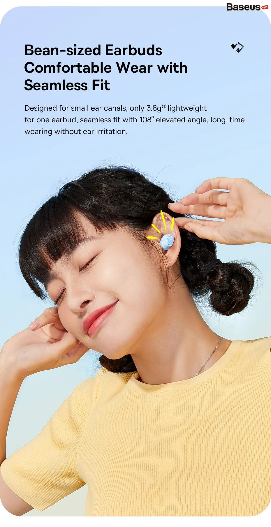 Tai nghe Bluetooth TWS Baseus Bowie WM02 V5.3, Pin 5H - Nhất Tín Computer
