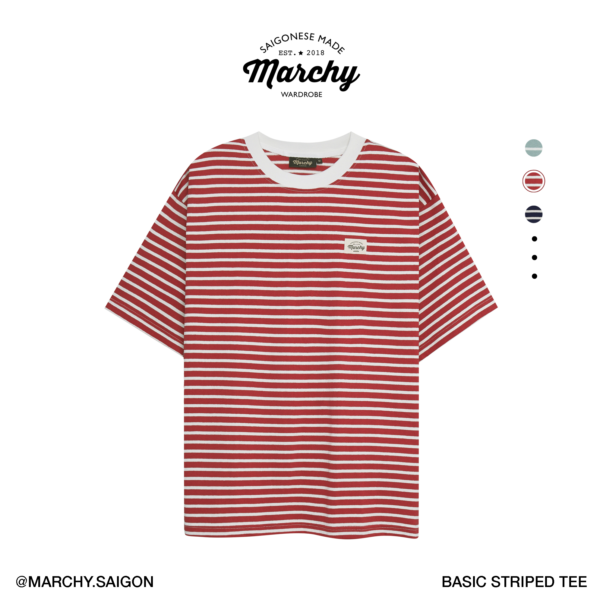 [Nhập LazSoHot2- giảm 20% đơn 199k|MARCHY - Basic Striped Tee - Áo Thun Kẻ Sọc (nhiều màu)