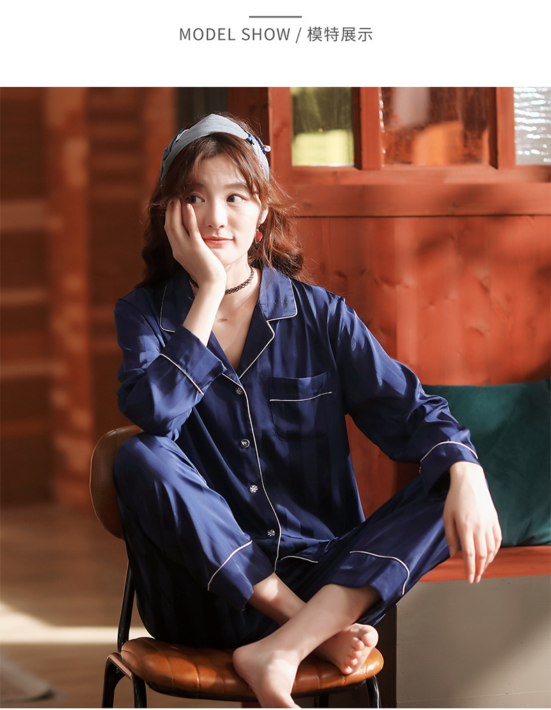 Đồ Ngủ Satin Lụa Dài Tay Cao Cấp ♥️ Đồ Đôi Lụa Gấm Mặc Nhà Nam Nữ ♥️ IVY614