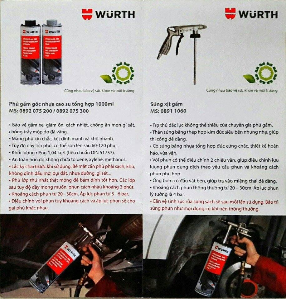 Sung phun sơn phủ gầm Wurth Underbody Protection