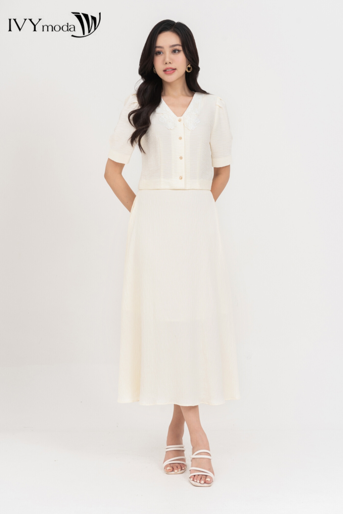 Áo kiểu Black Tencel IVY moda MS 16M8691