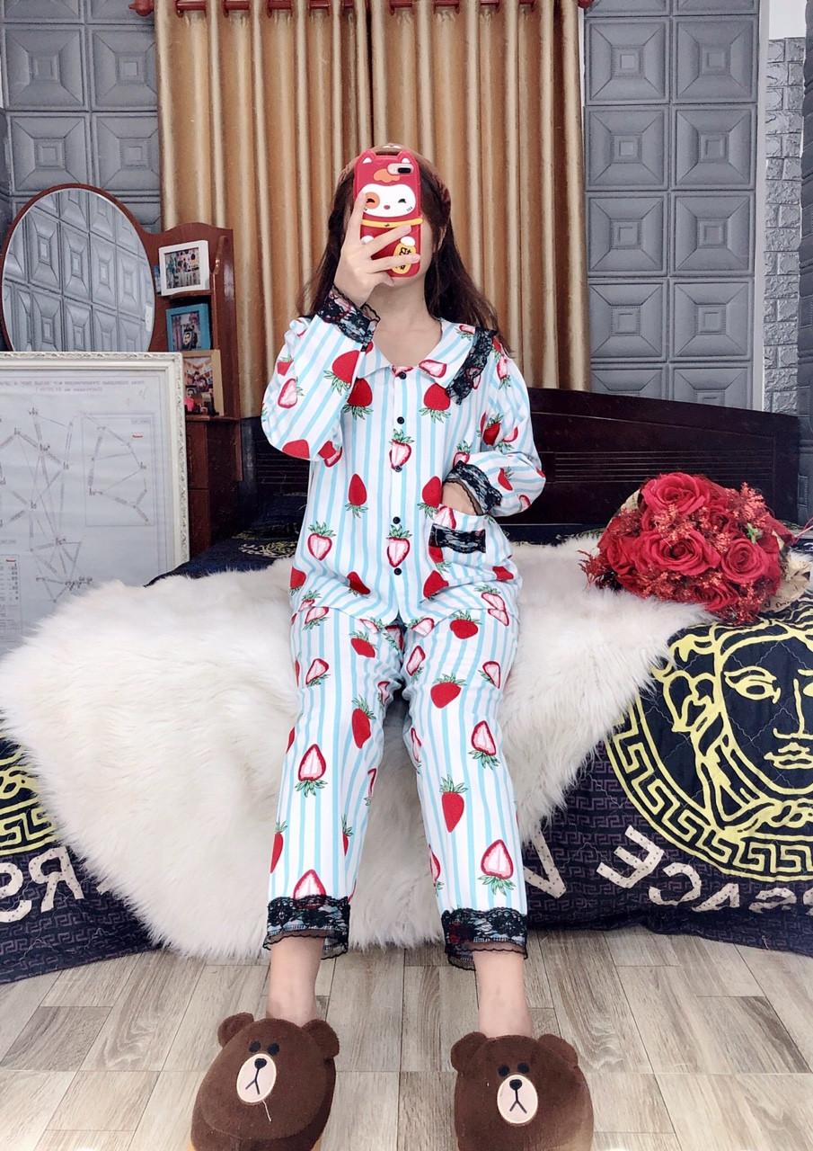 Bộ Pijama mặt ở nhà hình trái dâu -MTB