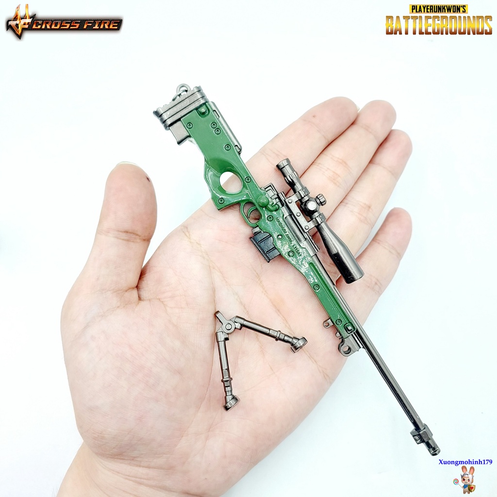 Mô hình sưu tầm AWM Sniper Đột Kích PUBG hợp kim 17cm kèm kệ trưng bày