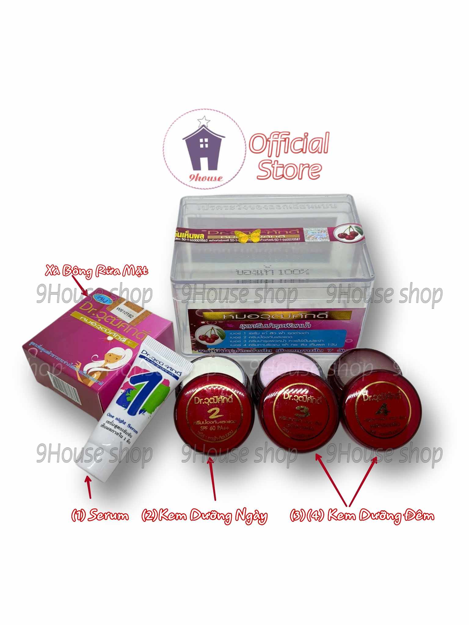 Bộ Dưỡng Cherry Đỏ Dr. Wuttisak 5 Món Thái Lan