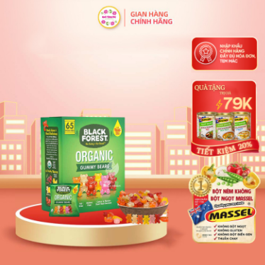 Kẹo dẻo gấu hữu cơ-organic Black Forest hộp 1.47kg (65 gói nhỏ)