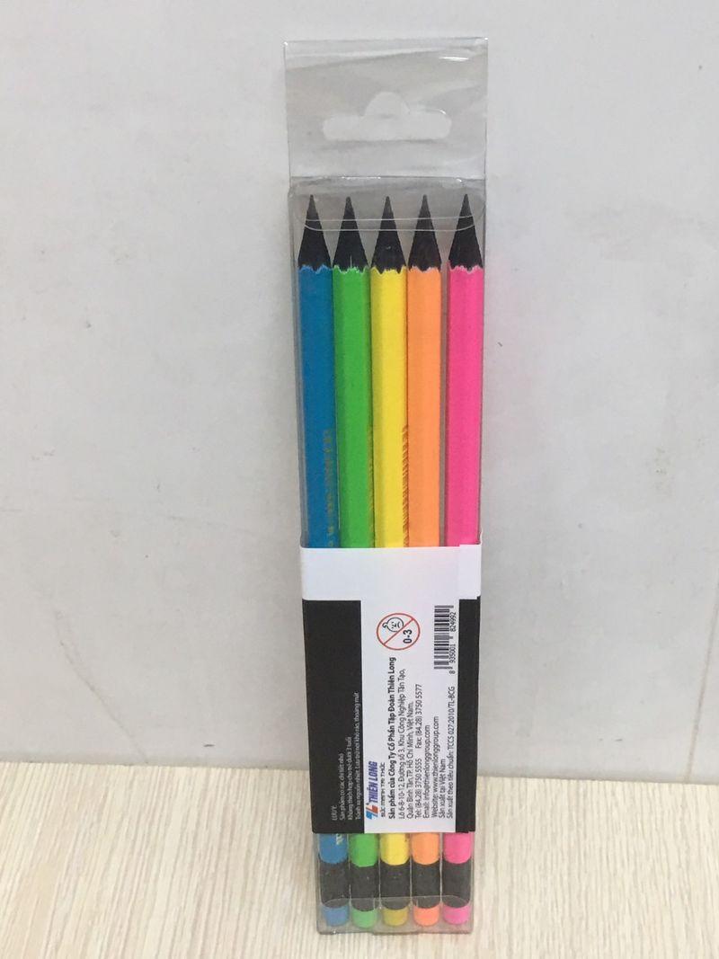 Bút chì HB Neon GP-C02 HỘP 5 CÂY