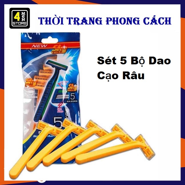 [HCM]⚡ Sale Đậm ⚡ Sét 5 Dao Cạo Râu - Combo 5  Dao Cao Râu Cho Phái Mạnh
