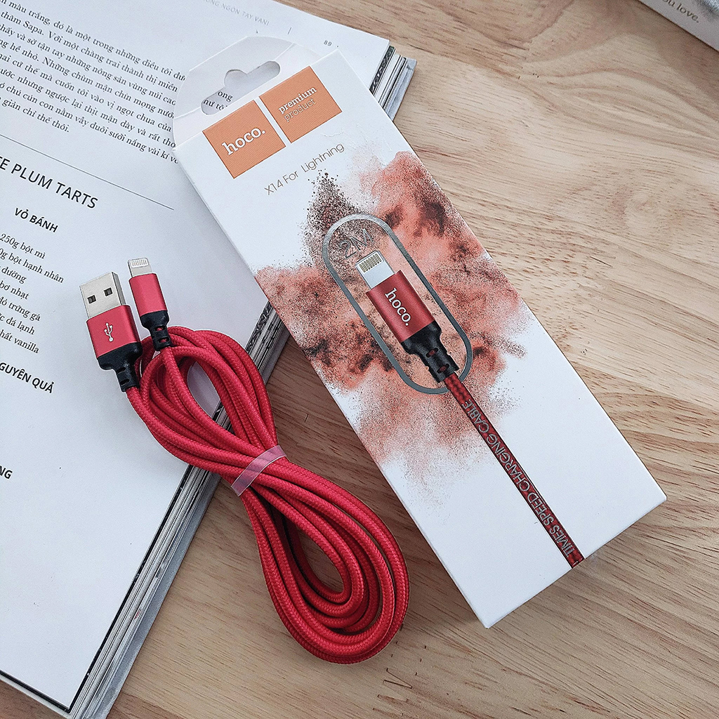 [Dài 1M] Cáp sạc HOCO X14 cổng Lightning cho iPhone / iPad - Hàng chính hãng hoco ( có thể check code)