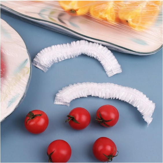 Combo 100 Chiếc Màng Bọc Thực Phẩm PE - Bọc Đồ Ăn Có Dây Chun Co Giãn