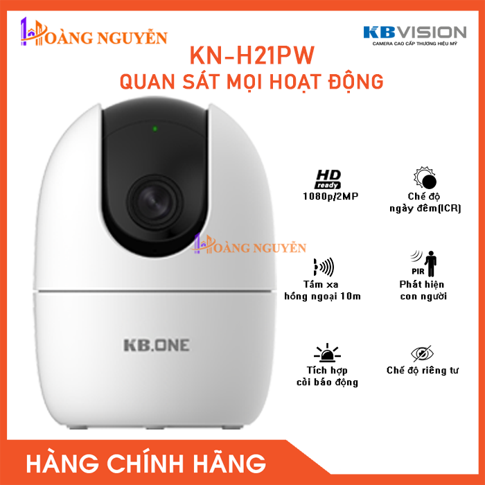 [NHÀ PHÂN PHỐI] Camera IP WIFI KBONE KN-H21P 2.0 Xoay 360 độ + Đàm Thoại 2 Chiều - KN-H21PW, KN-H21PA KBONE Của KBVISION - Camera giám sát an ninh không dây – Công Nghệ Hoàng Nguyễn