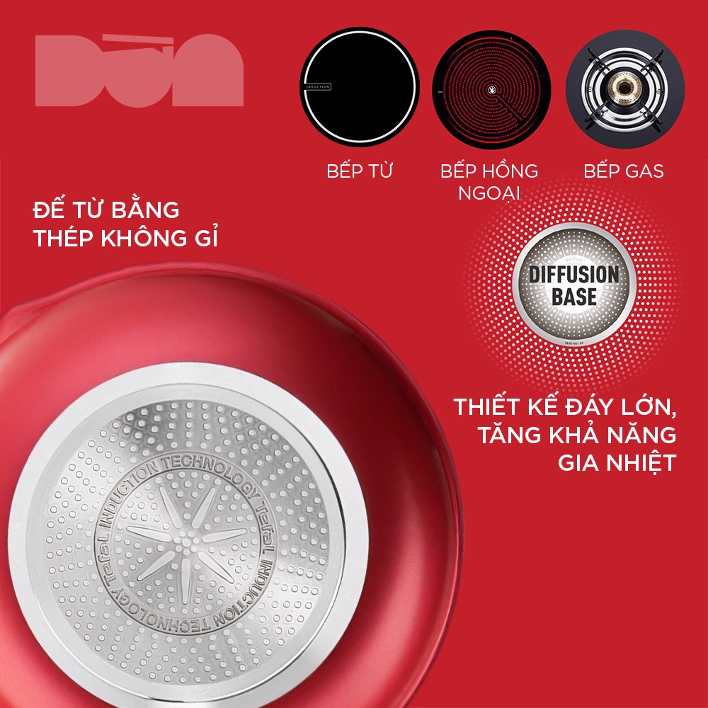 Chảo chiên Tefal So Chef size 22, 24, 28cm đáy từ
