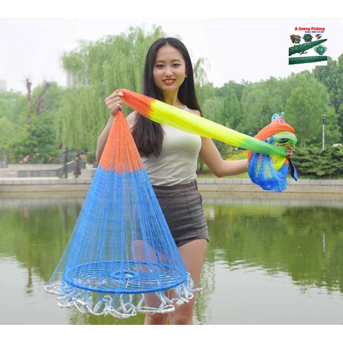 Chài cá chài đĩa bay 7 màu cước thái chân chì đúc chài cước rút UFO - cam kết bảo hành đổi trả