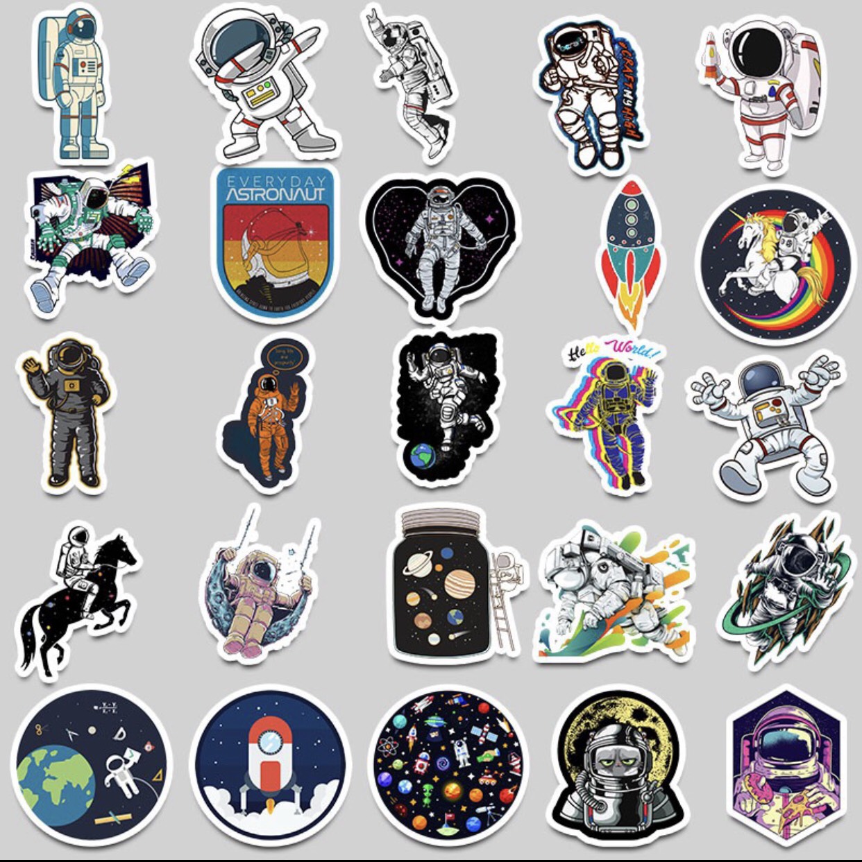 COMBO 85 Sticker Dán Chống Nước Hình Phi Hành Gia Nasa