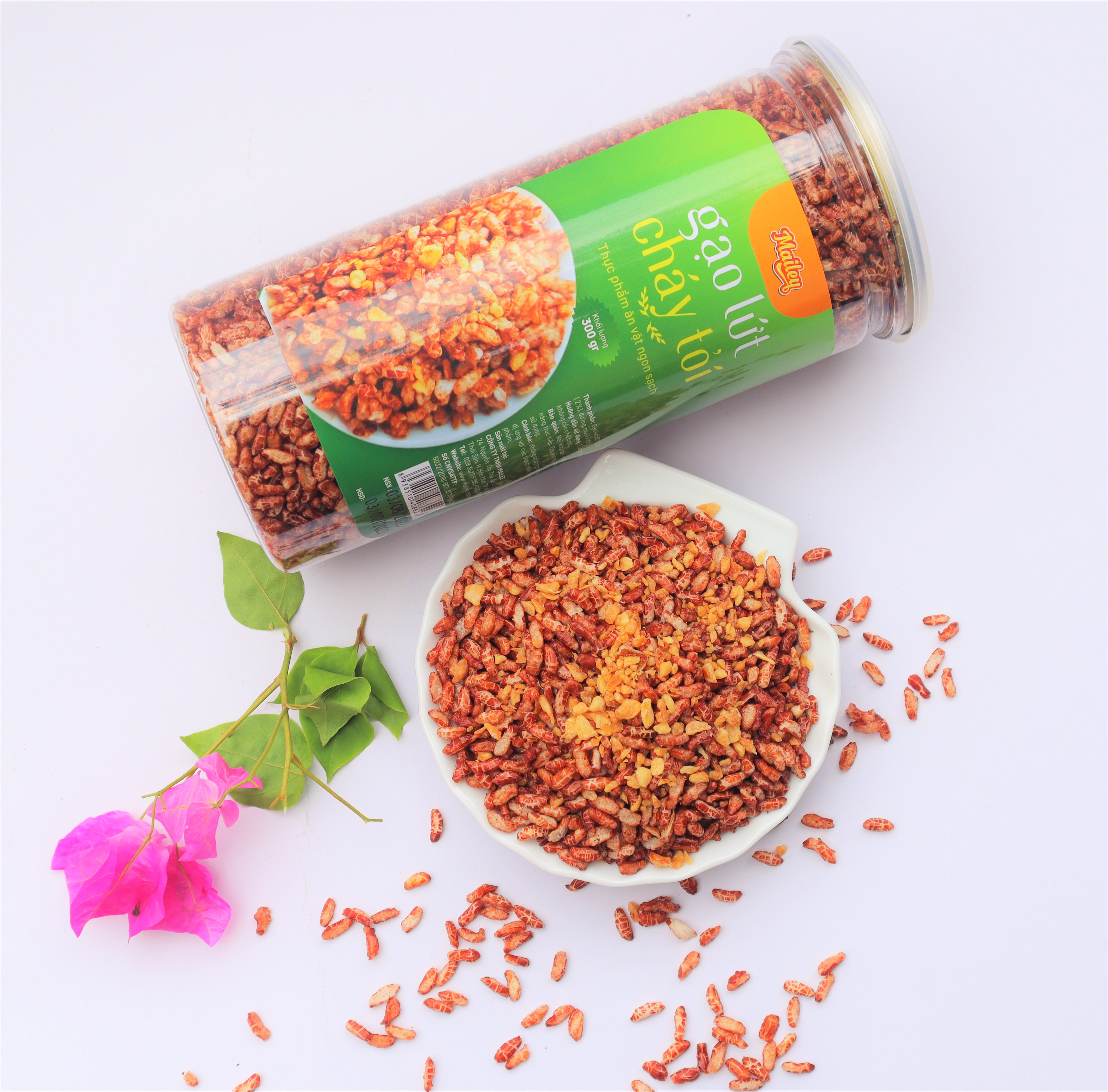 COMBO 2 HŨ 300G Gạo lứt giảm cân ăn liền Mailey - gạo lứt sấy rong biển/ cháy tỏi ăn kiêng healthy