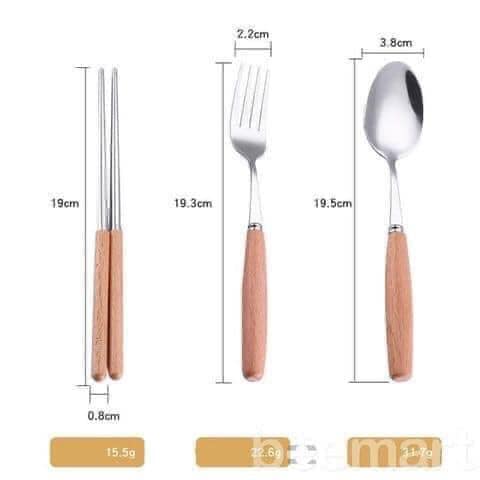 Bộ thìa đũa lúa mạch cán gỗ