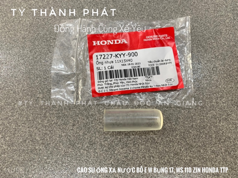 Cao su ống xả nước bô e w bụng 17, ws 110 -