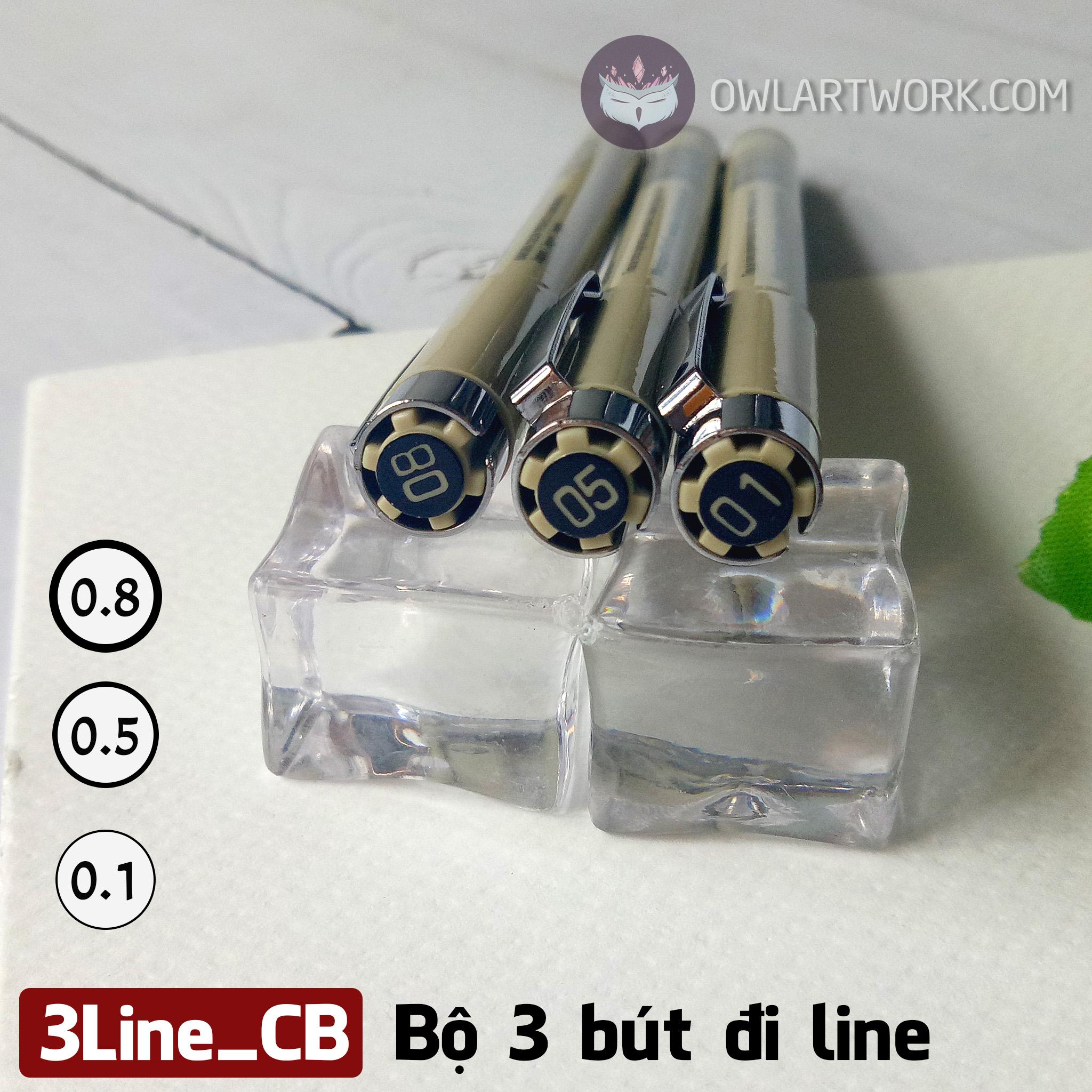[HCM]Bộ 3 Bút Vẽ Đi Nét Cơ Bản Sakura Micron