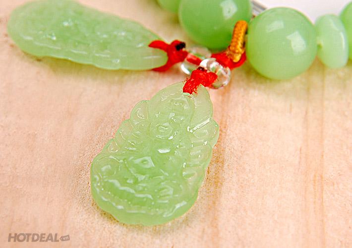 Vòng Tay Đá Thạch Anh Mặt Phật xanh ngọc
