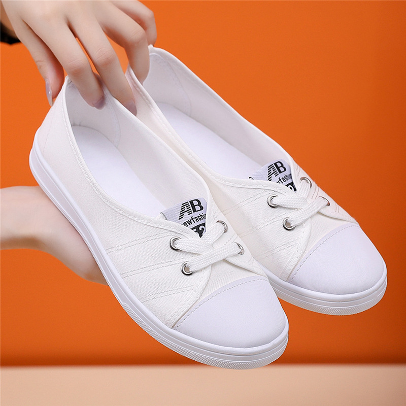 Giày lười vải cotton đế cao su 2p
