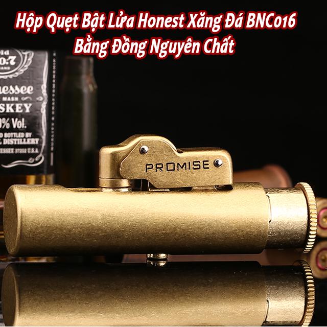 Vỏ Hộp Quẹt Bật Lửa Xăng Đá Honest BNC016, Bằng Đồng Nguyên Chất Cao Cấp, Đánh Lửa Tự Động - Hộp Quẹt Đẹp - Bật Lửa Độc - Bật Lửa Cao Cấp  (KHÔNG XĂNG, KHÔNG GAS)