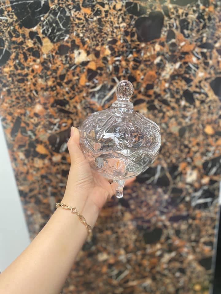 [HCM]Thố mứt thuỷ tinh cao cấp quà Ensure