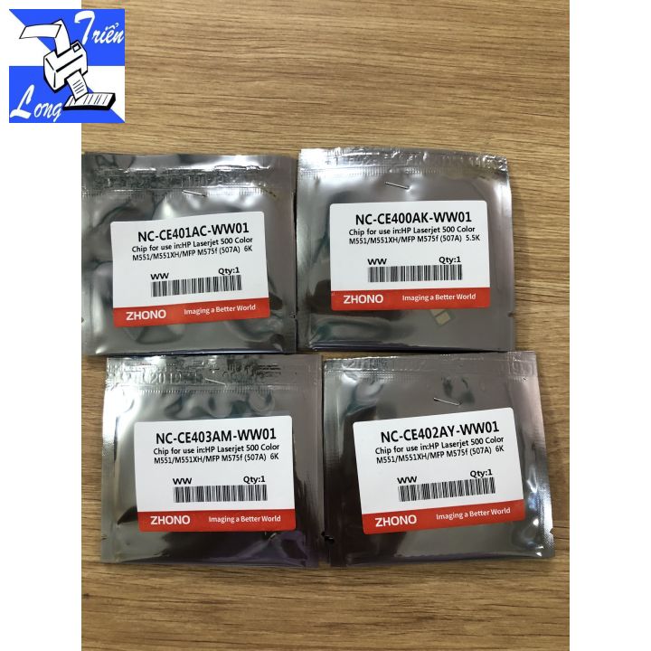 Bộ 4 chip máy in hp laze đủ màu 500 m570dn/ m575dn/ m551