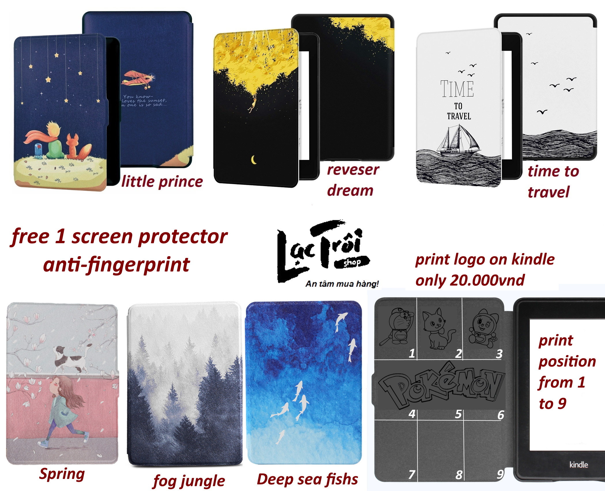 [Kindle Paperwhite] Bao da máy đọc sách in hình dành cho kindle paperwhite 4-5