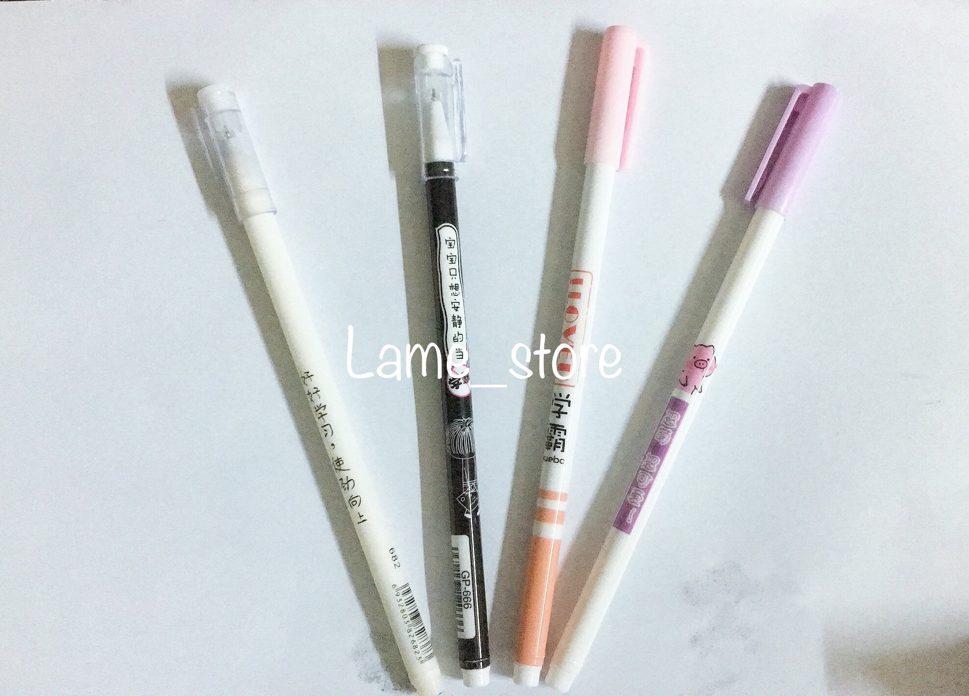 combo sỉ 4 bút gel chữ cute