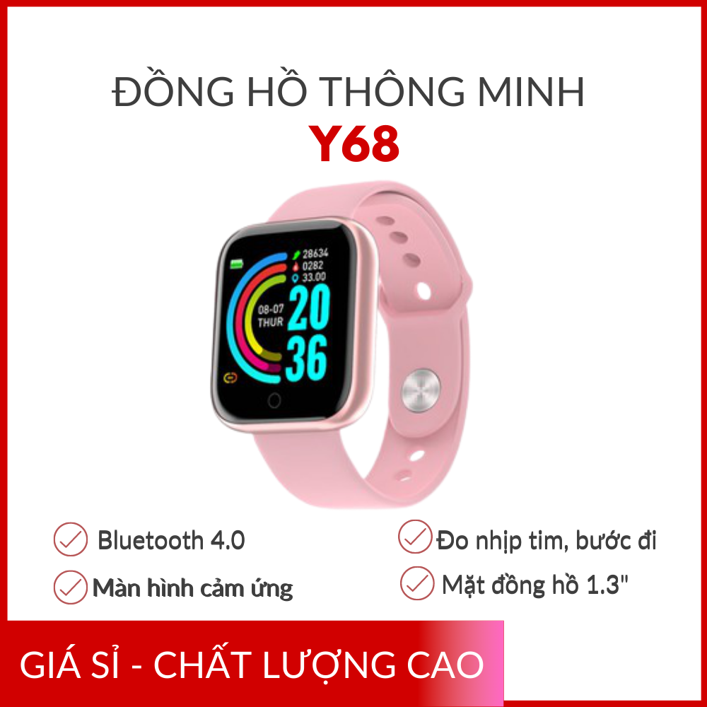 Đồng Hồ Thông Minh Y68 Chống Nước Kết Nối Bluetooth Hỗ Trợ Theo Dõi Sức Khỏe Kèm Phụ Kiện - Đảm bảo chất lượng cao